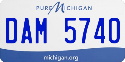 MI license plate DAM5740