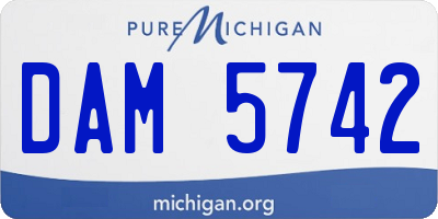 MI license plate DAM5742