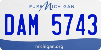 MI license plate DAM5743