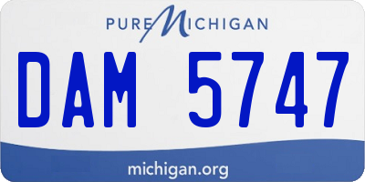 MI license plate DAM5747