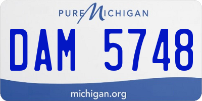 MI license plate DAM5748