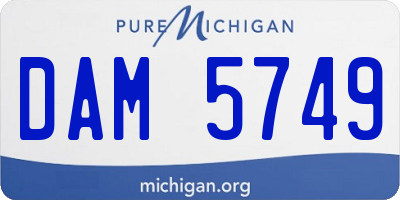 MI license plate DAM5749