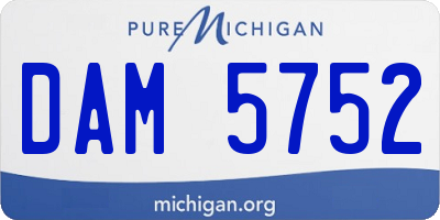 MI license plate DAM5752