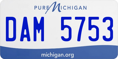 MI license plate DAM5753