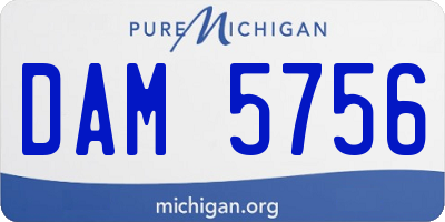MI license plate DAM5756