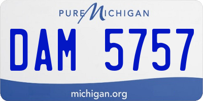 MI license plate DAM5757