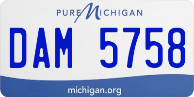 MI license plate DAM5758