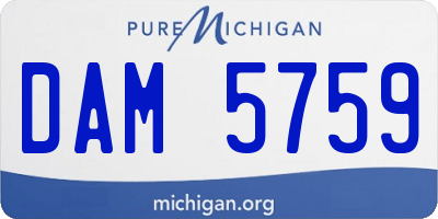 MI license plate DAM5759
