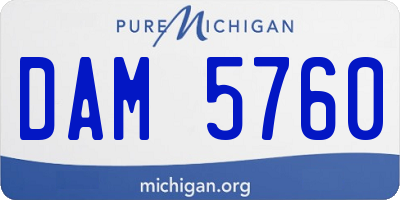 MI license plate DAM5760