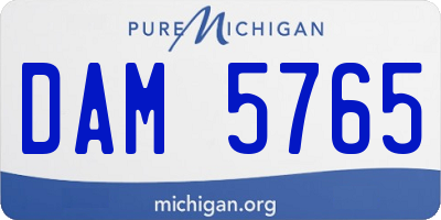 MI license plate DAM5765