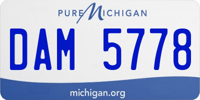 MI license plate DAM5778