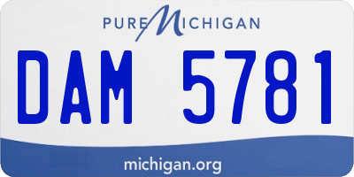 MI license plate DAM5781