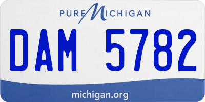 MI license plate DAM5782