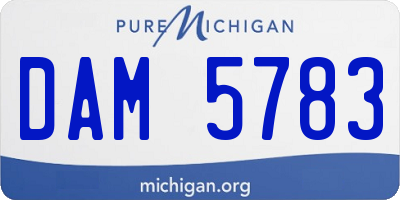 MI license plate DAM5783