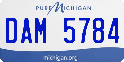 MI license plate DAM5784