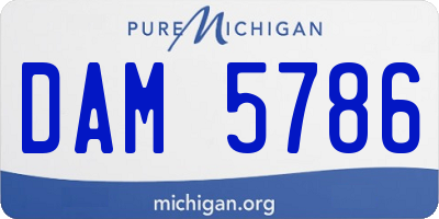 MI license plate DAM5786