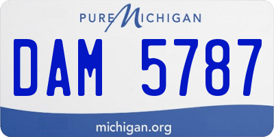 MI license plate DAM5787