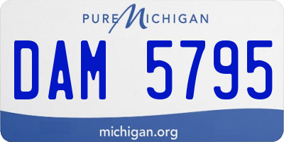 MI license plate DAM5795
