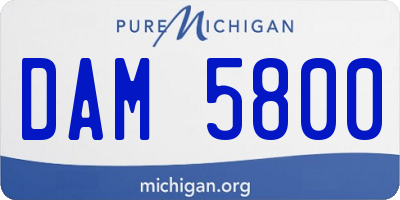 MI license plate DAM5800