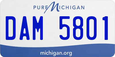 MI license plate DAM5801