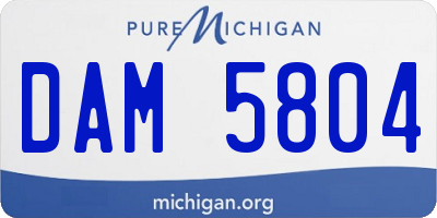MI license plate DAM5804