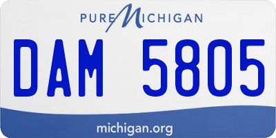 MI license plate DAM5805