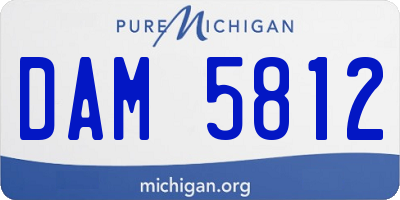 MI license plate DAM5812