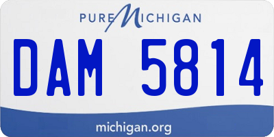 MI license plate DAM5814