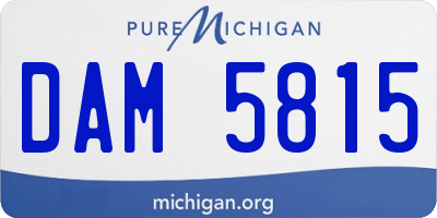 MI license plate DAM5815