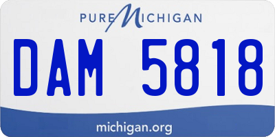MI license plate DAM5818