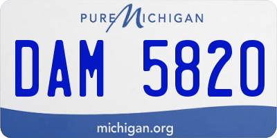 MI license plate DAM5820