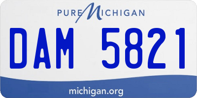 MI license plate DAM5821