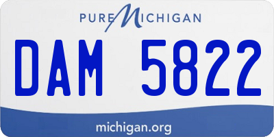 MI license plate DAM5822