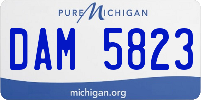 MI license plate DAM5823