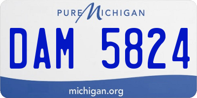 MI license plate DAM5824