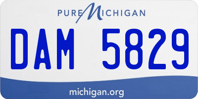 MI license plate DAM5829