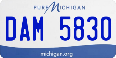MI license plate DAM5830