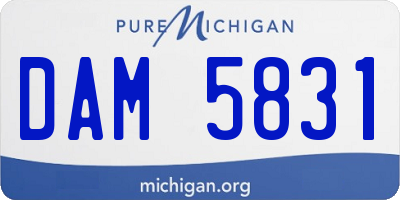 MI license plate DAM5831