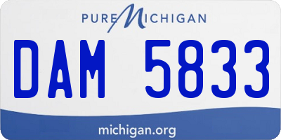 MI license plate DAM5833