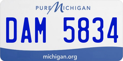 MI license plate DAM5834