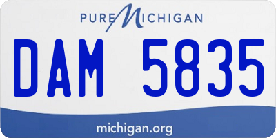 MI license plate DAM5835