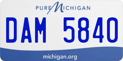 MI license plate DAM5840