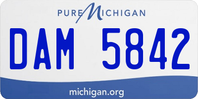 MI license plate DAM5842