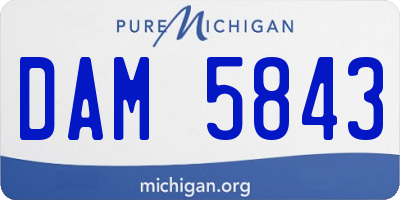 MI license plate DAM5843