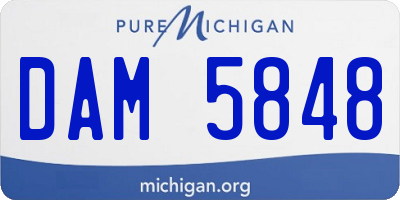 MI license plate DAM5848