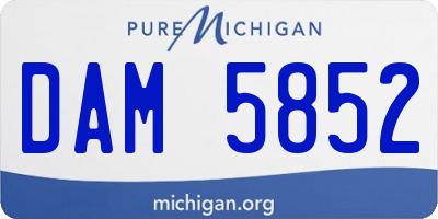 MI license plate DAM5852