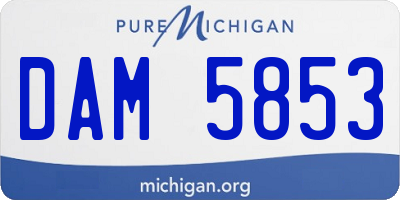 MI license plate DAM5853