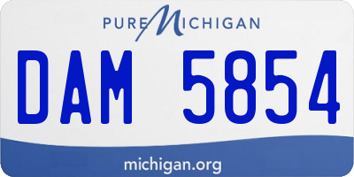 MI license plate DAM5854