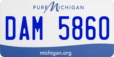 MI license plate DAM5860