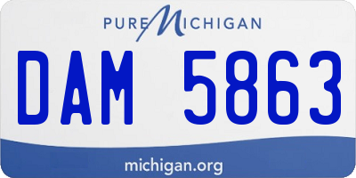 MI license plate DAM5863